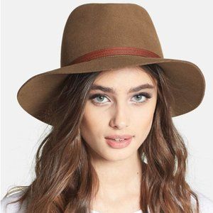 RAG & BONE FLOPPY BRIM FELTED WOOL FEDORA HAT BROWN WOMEN'S SIZE M (Pecan color)